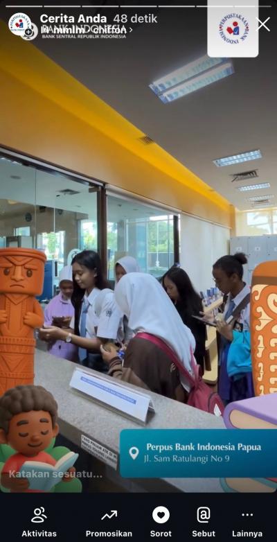 Layanan Sirkulasi Pemustaka Perpustakaan KPw BI Papua 25 Februari 2026