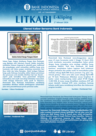 LITKABI (Literasi Kalbar Bersama BI) E-Kliping : 27 Februari 2026
