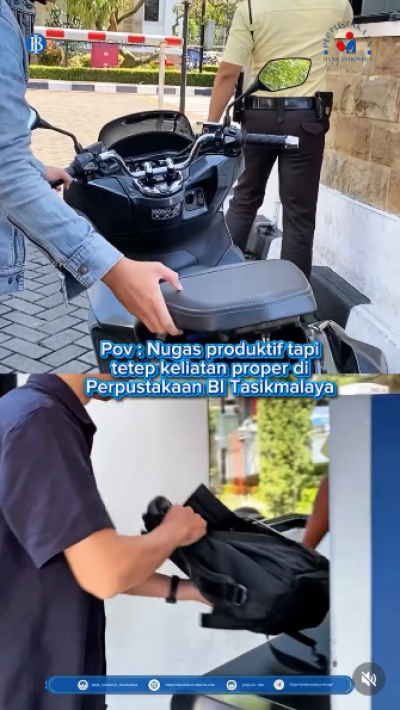 Konten POV nugas produktif dan tetap keliatan proper di Perpustakaan BI Tasikmalaya