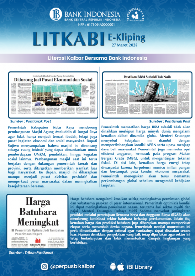 LITKABI (Literasi Kalbar Bersama BI) E-Kliping : 27 Maret 2026