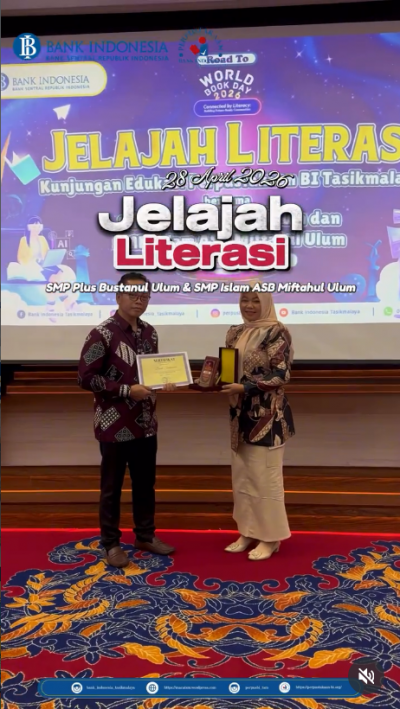 Jelajah Literasi berupa kunjungan edukasi Perpustakaan Bank Indonesia Tasikmalaya Kepada SMP Plus Bustanul Ulum dan SMP Islam Miftahul Ulum