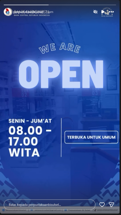 Informasi jam layanan perpustakaan edisi 4 Mei 2026