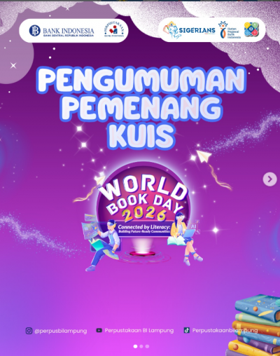Pengumuman Quiz pada Feeds Instagram Perpustakaan Minggu Ke 2 World Book Day 2026