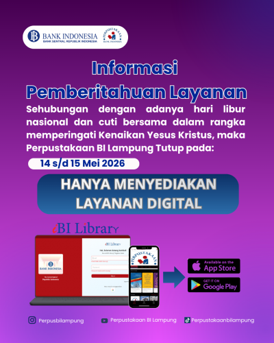 Informasi Pemberitahuan Jam Layanan pada feeds Instagram Perpustakaan 