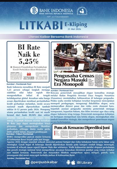LITKABI (Literasi Kalbar Bersama BI) E-Kliping : 21 Mei 2026