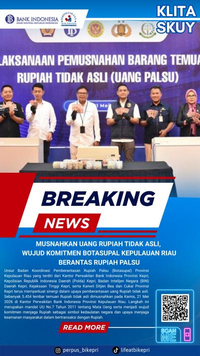 KLITA (Kliping Berita) Perpustakaan Bank Indonesia Provinsi Kepulauan Riau Edisi 21 Mei 2026