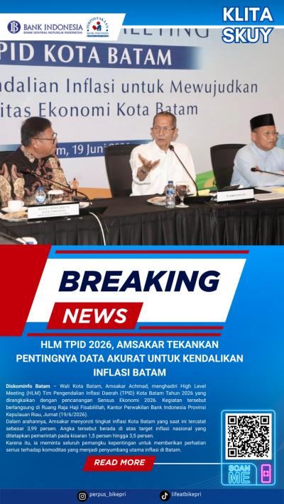 KLITA (Kliping Berita) Perpustakaan Bank Indonesia Provinsi Kepulauan Riau Edisi 19 Juni 2026