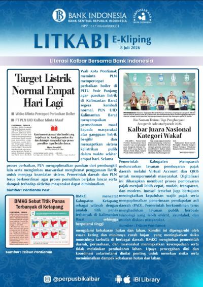 LITKABI (Literasi Kalbar Bersama BI) E-Kliping : 8 Juli 2026