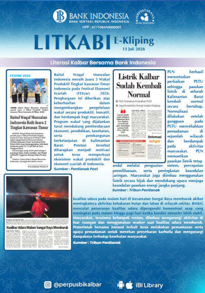 LITKABI (Literasi Kalbar Bersama BI) E-Kliping : 13 Juli 2026