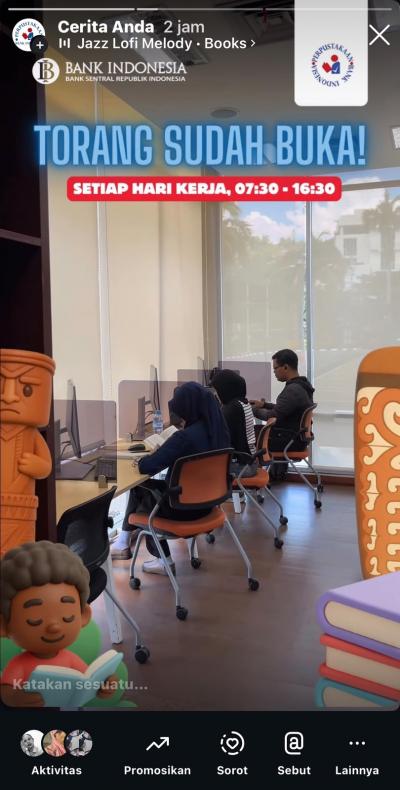 Layanan Sirkulasi Pemustaka Perpustakaan KPw BI Papua 23 Juli 2026