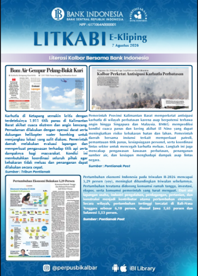 LITKABI (Literasi Kalbar Bersama BI) E-Kliping : 7 Agustus 2026