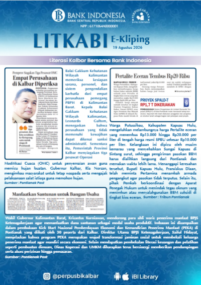 LITKABI (Literasi Kalbar Bersama BI) E-Kliping : 19 Agustus 2026