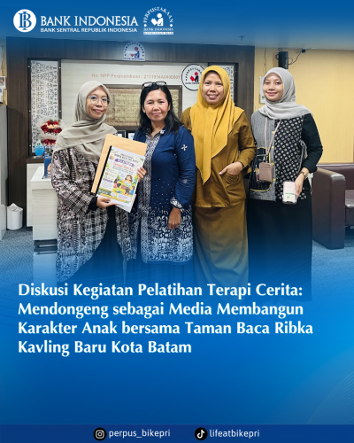 Diskusi Kegiatan Pelatihan Terapi Cerita: Mendongeng sebagai Media Membangun Karakter Anak bersama Taman Baca Ribka Kavling Baru Kota Batam