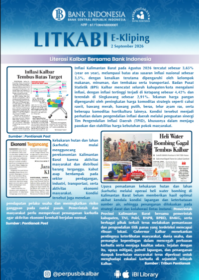 LITKABI (Literasi Kalbar Bersama BI) E-Kliping : 2 September 2026