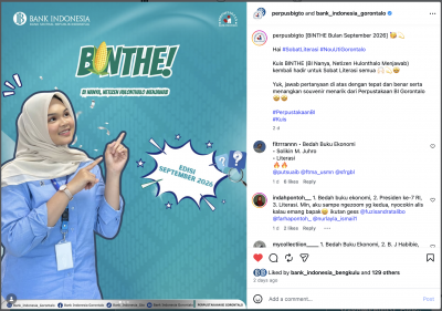 Publikasi Kuis BINTHE (BI Nanya, Netizen Hulonthalo Menjawab) Edisi September 2026