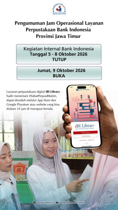 PENGUMUMAN TUTUP OKTOBER 2026 - PERPUSTAKAAN BANK INDONESIA PROVINSI JAWA TIMUR