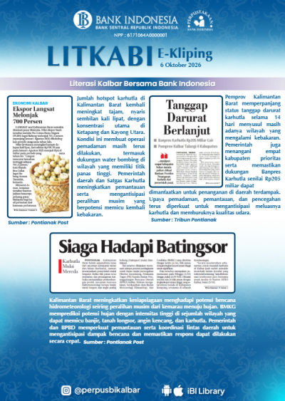 LITKABI (Literasi Kalbar Bersama BI) E-Kliping : 6 Oktober 2026