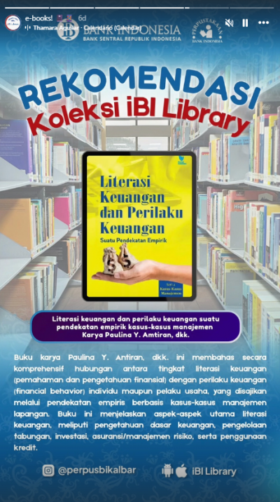 Konten Promosi - Rekomendasi e-book IBI Library Perpustakaan KPwBI Kalbar (29 September 2026)