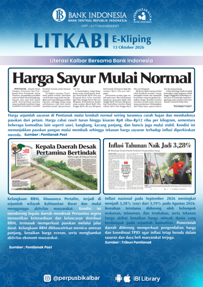 LITKABI (Literasi Kalbar Bersama BI) E-Kliping : 13 Oktober 2026