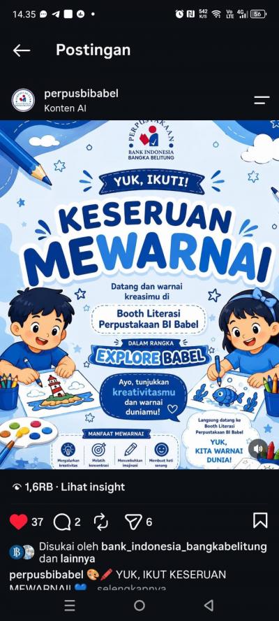 Booth Literasi Perpustakaan Lomba mewarnai tahun 2026