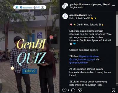 Quiz GenBI x Perpustakaan Bank Indonesia Kepri Episode 2!